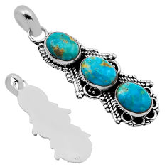 8.70cts back closed green arizona mohave turquoise 925 silver pendant n52490