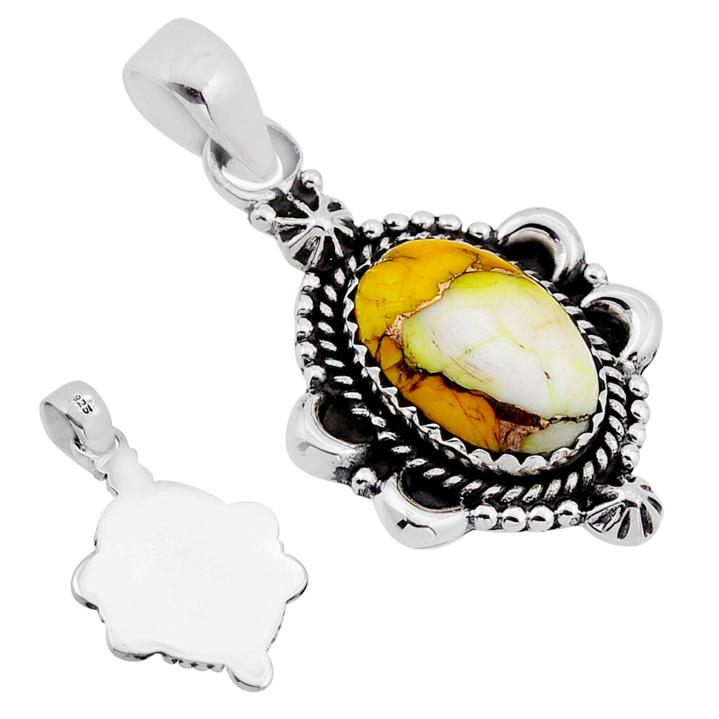 5.33cts back closed honey dahlia oval 925 sterling silver pendant jewelry n49562