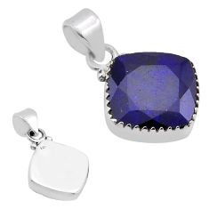 12.14cts back closed natural blue sapphire 925 sterling silver pendant n49403