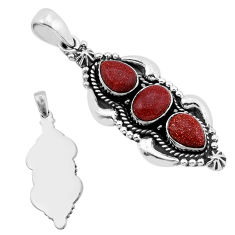 5.71cts back closed natural brown goldstone oval sterling silver pendant n49336