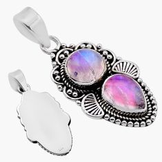 5.48cts back closed natural pink moonstone 925 sterling silver pendant n52207