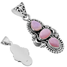 5.93cts back closed natural pink opal 925 sterling silver pendant jewelry n49275