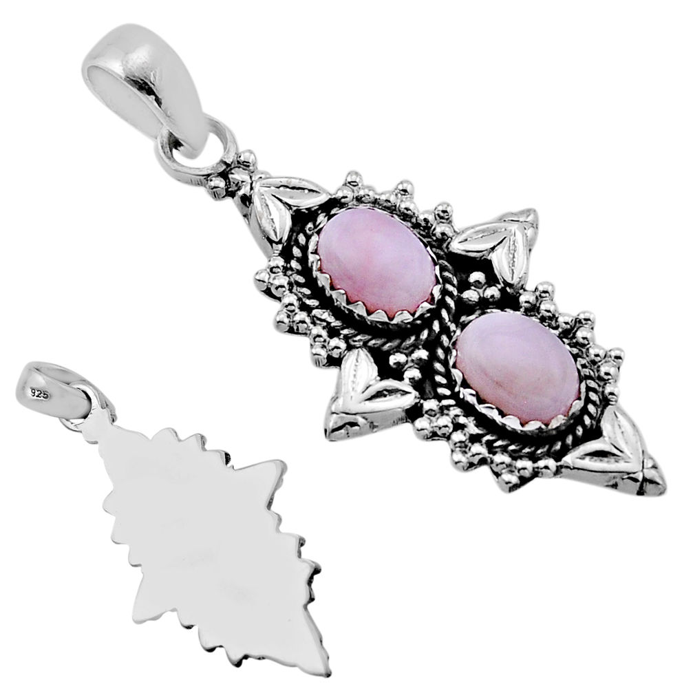 4.02cts back closed natural pink opal 925 sterling silver pendant jewelry n51312
