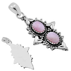 4.02cts back closed natural pink opal 925 sterling silver pendant jewelry n51312