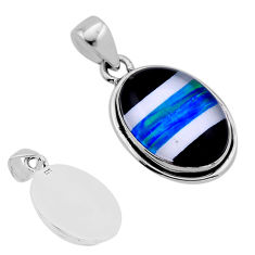 12.81cts back closed strip opal 925 sterling silver checkers pendant n53591