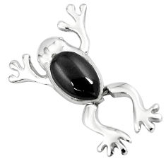 4.69gms black onyx enamel 925 sterling silver frog pendant jewelry a95643 c13711