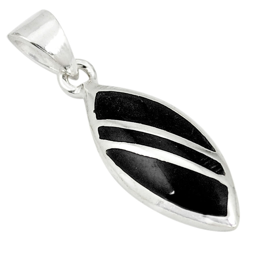 Black onyx enamel 925 sterling silver pendant jewelry a77551 c14762