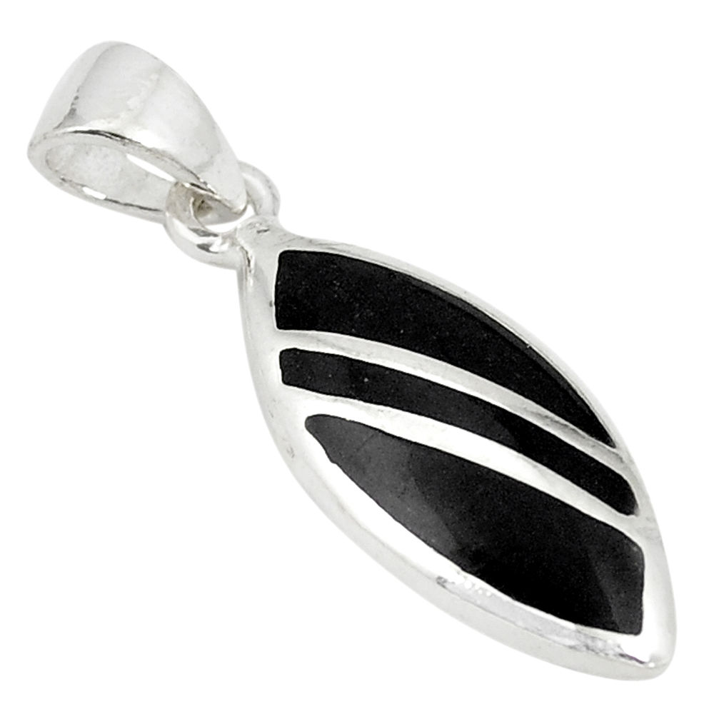 Black onyx enamel 925 sterling silver pendant jewelry a77570 c14763