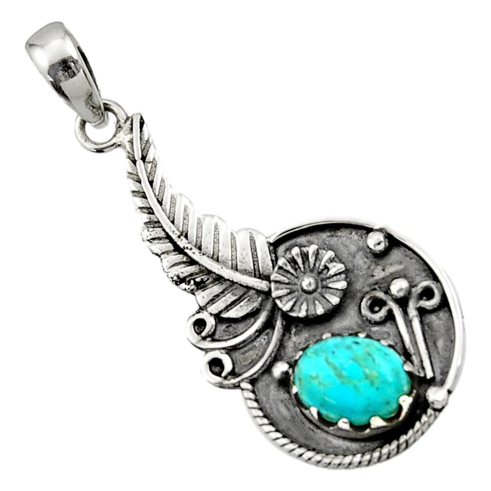 zona mohave turquoise 925 sterling silver flower pendant d44873