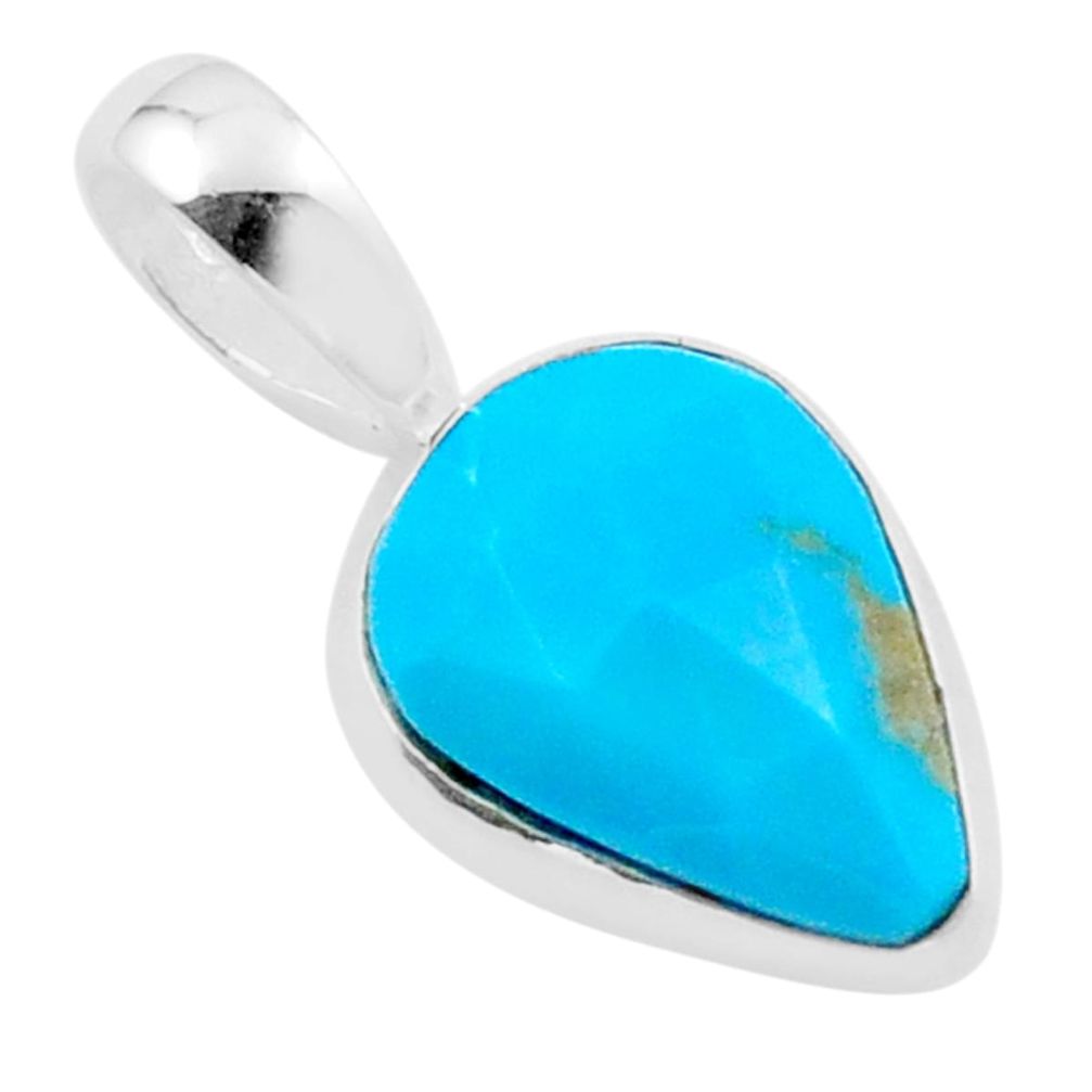 4.14cts blue arizona mohave turquoise 925 sterling silver pendant jewelry u18692