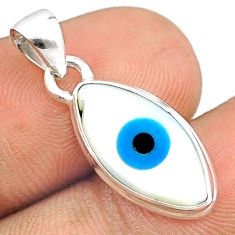 5.68cts blue evil eye talismans 925 sterling silver pendant jewelry u26365