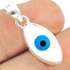 5.65cts blue evil eye talismans 925 sterling silver pendant jewelry u26382