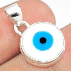 5.29cts blue evil eye talismans round 925 sterling silver pendant jewelry u26375
