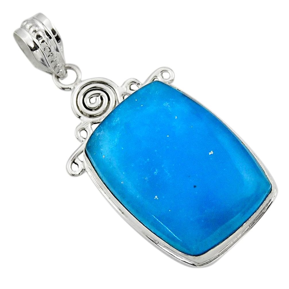 20.07cts blue smithsonite 925 sterling silver pendant jewelry r32077