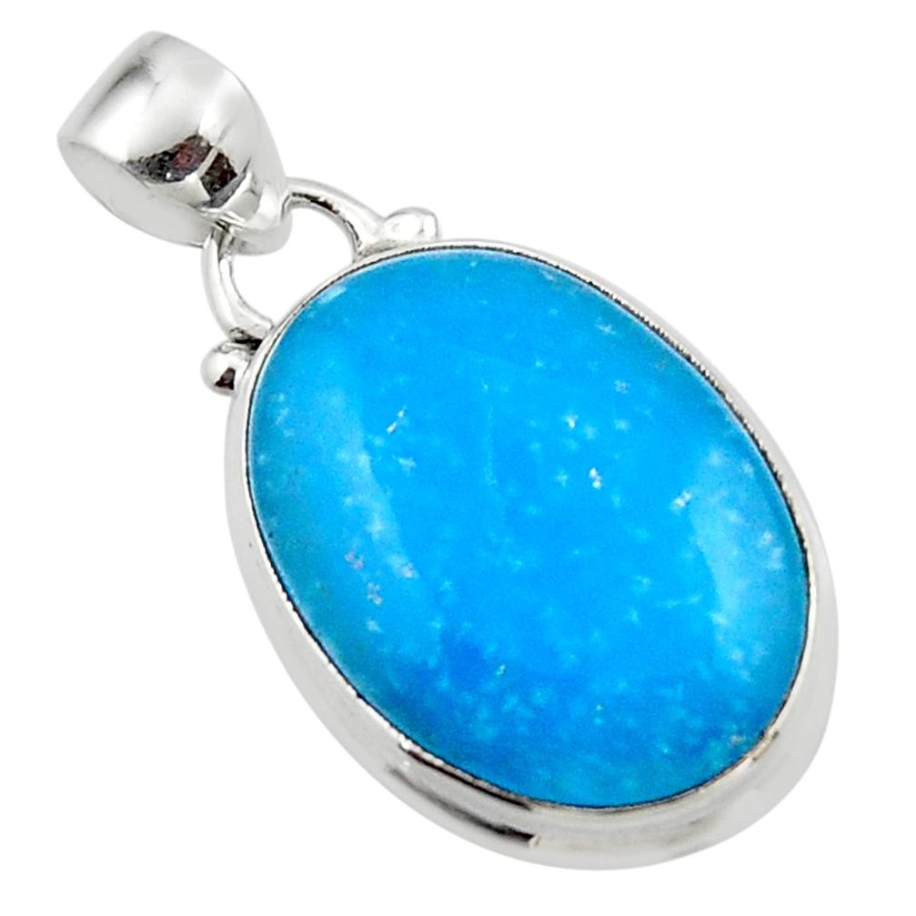 11.65cts blue smithsonite 925 sterling silver pendant jewelry r46521