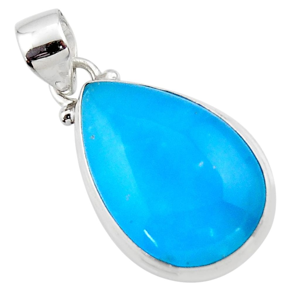 12.68cts blue smithsonite 925 sterling silver pendant jewelry r46524