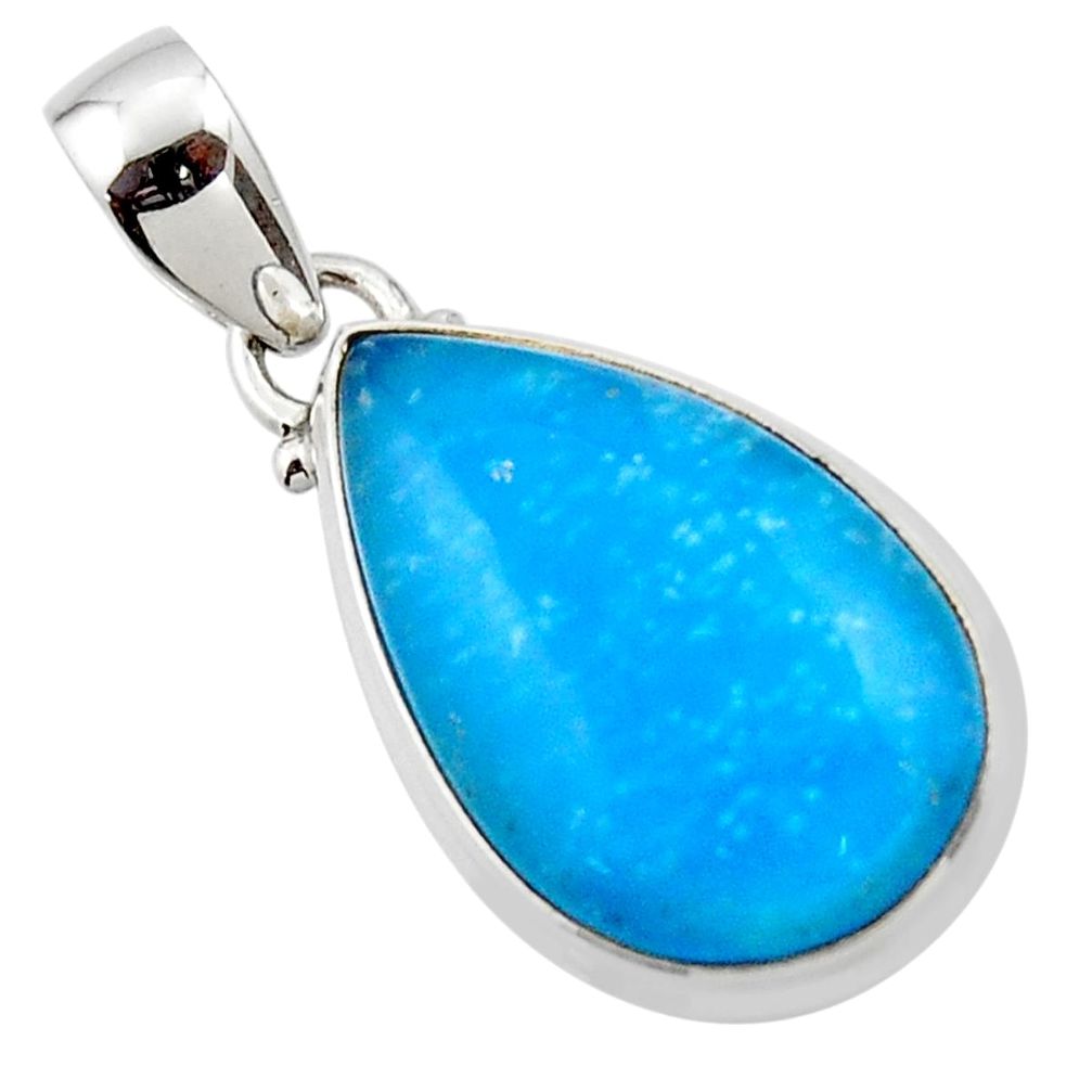 12.22cts blue smithsonite 925 sterling silver pendant jewelry r46525