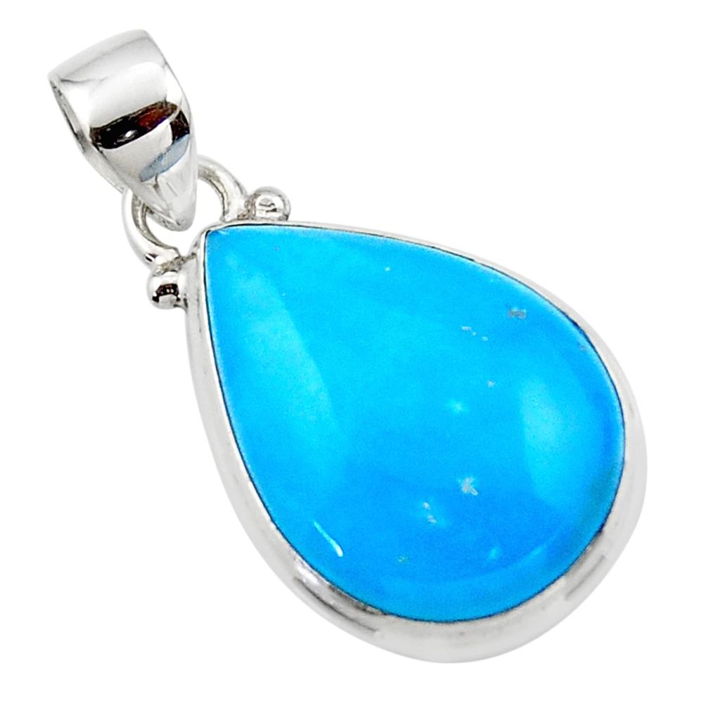 12.72cts blue smithsonite 925 sterling silver pendant jewelry r46528