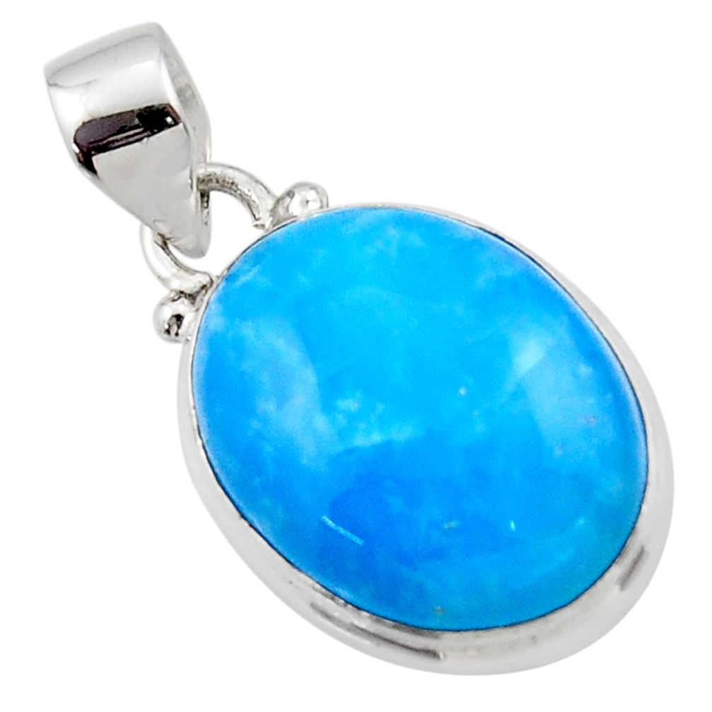 11.70cts blue smithsonite 925 sterling silver pendant jewelry r46529