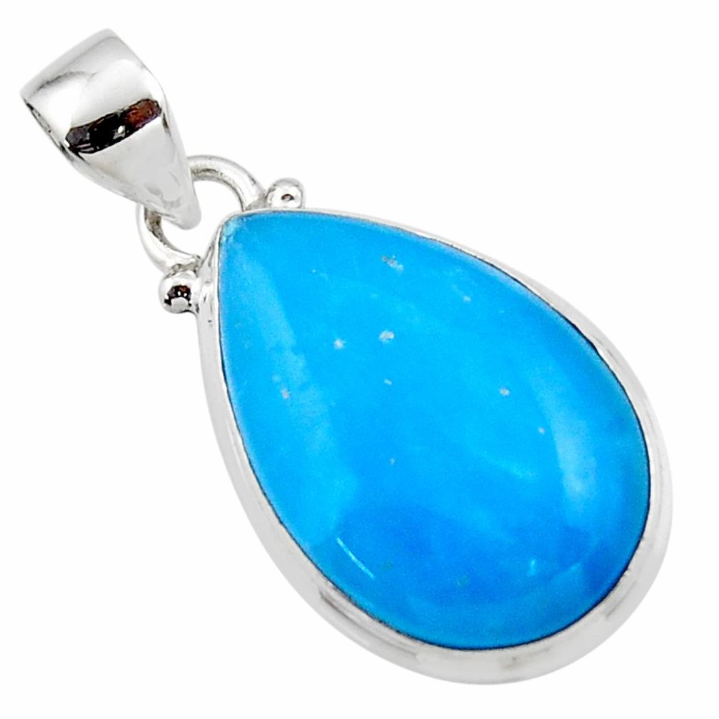 11.83cts blue smithsonite 925 sterling silver pendant jewelry r46532