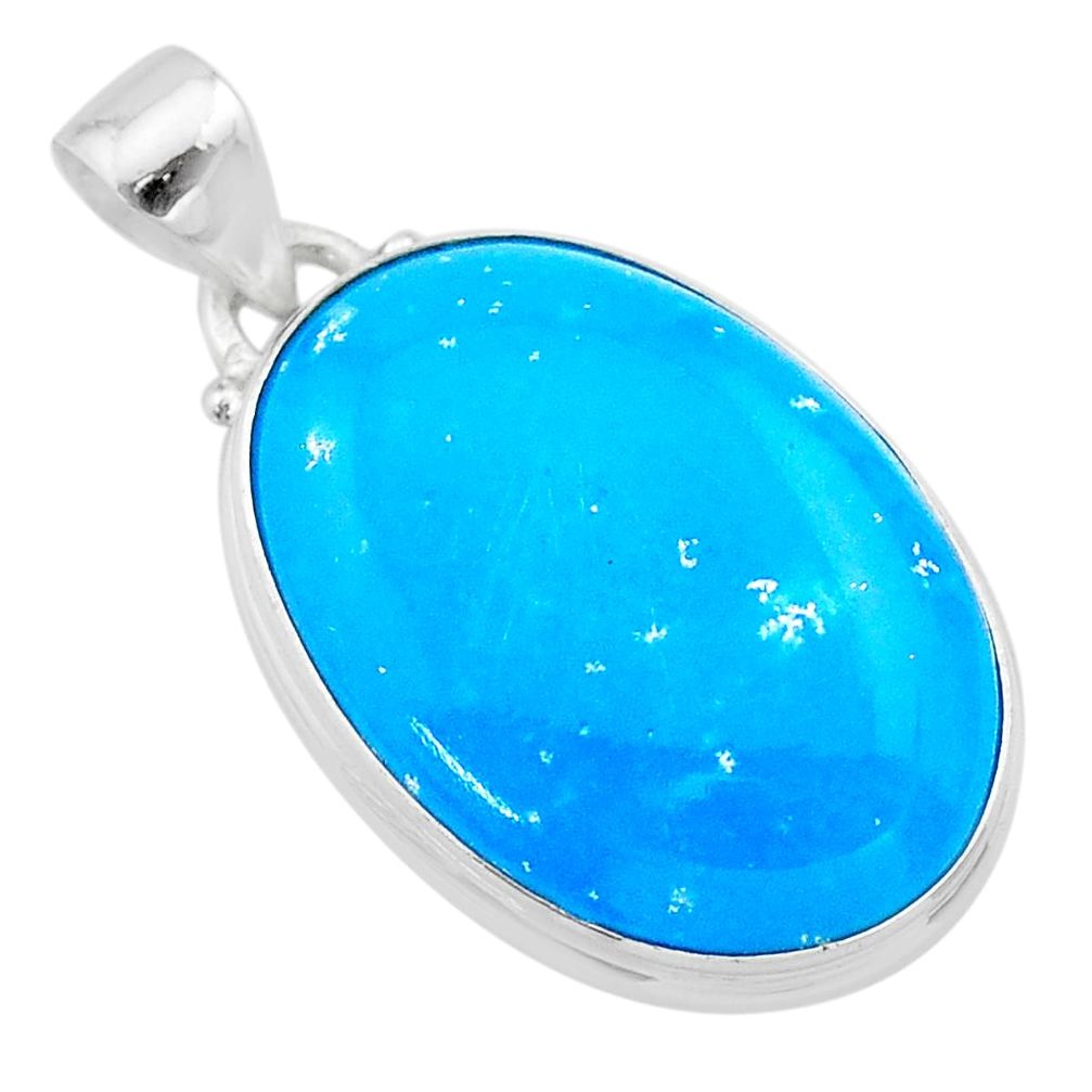 18.70cts blue smithsonite 925 sterling silver pendant jewelry t22781