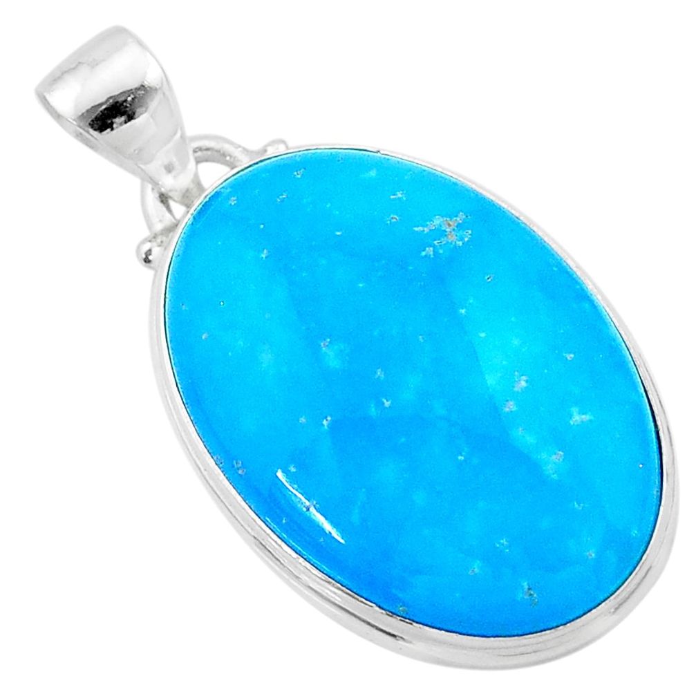 17.22cts blue smithsonite 925 sterling silver pendant jewelry t22788