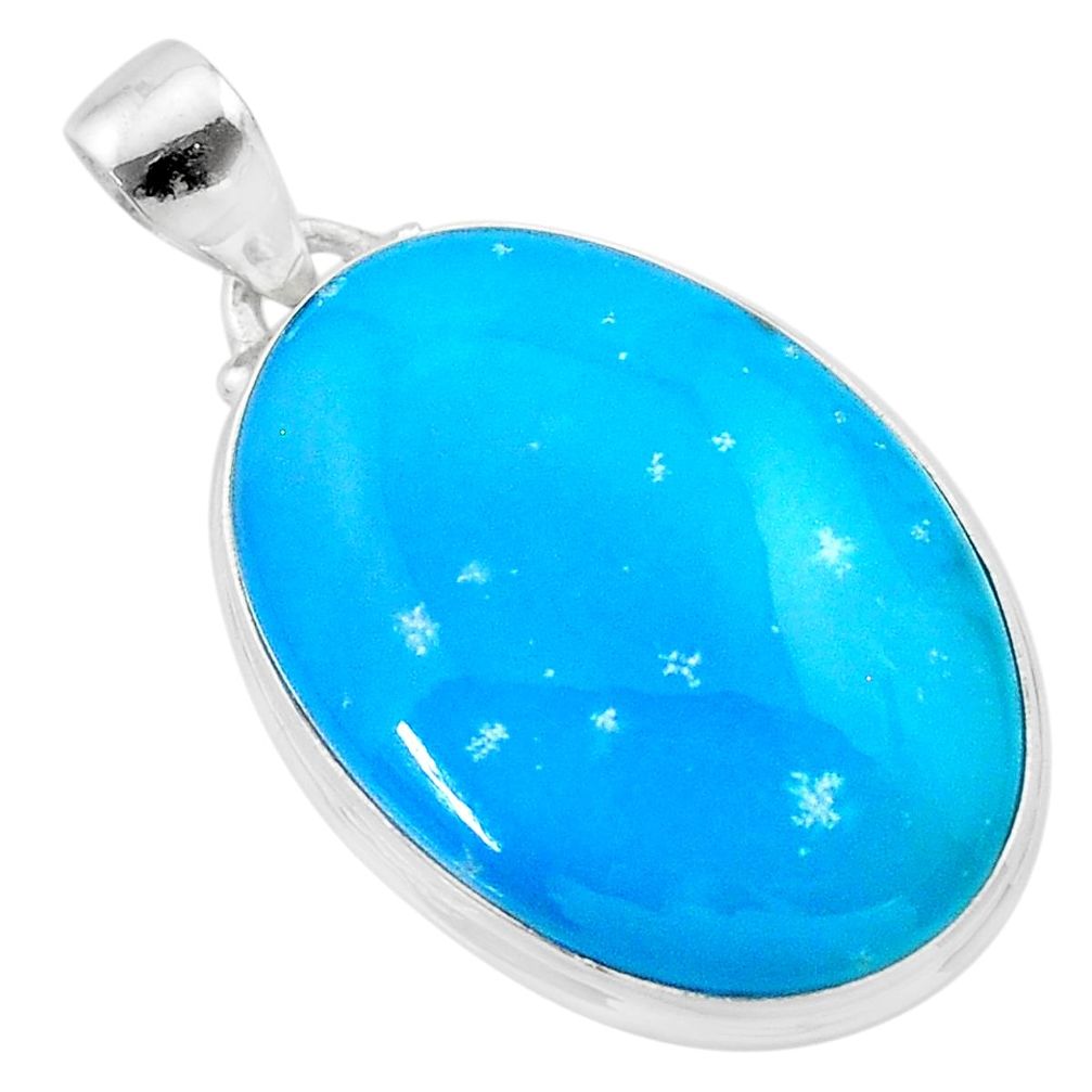 23.92cts blue smithsonite 925 sterling silver pendant jewelry t22790