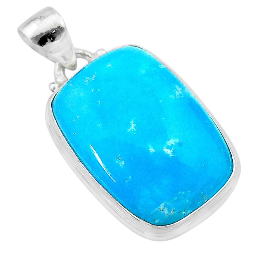17.57cts blue smithsonite 925 sterling silver pendant jewelry t22792