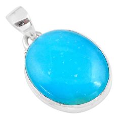 16.20cts blue smithsonite 925 sterling silver handmade pendant jewelry t28727