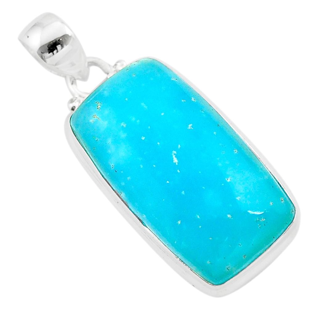18.15cts blue smithsonite 925 sterling silver handmade pendant jewelry t42344