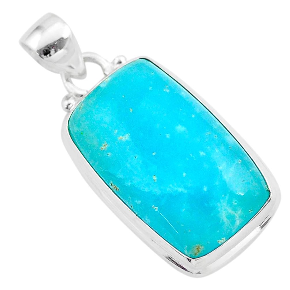 17.10cts blue smithsonite 925 sterling silver handmade pendant jewelry t42349