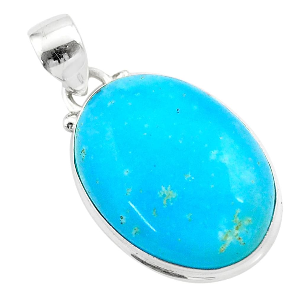 16.62cts blue smithsonite 925 sterling silver handmade pendant jewelry t42354