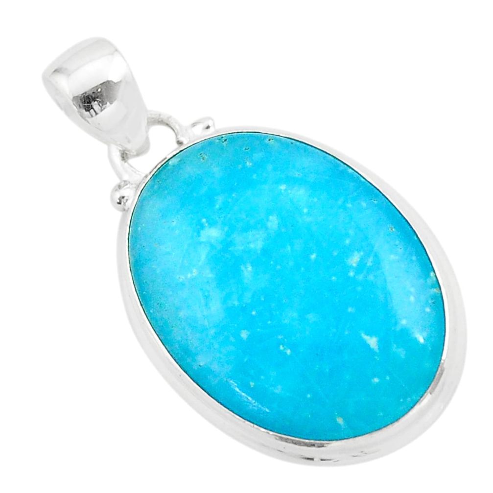 16.18cts blue smithsonite 925 sterling silver handmade pendant jewelry t42357