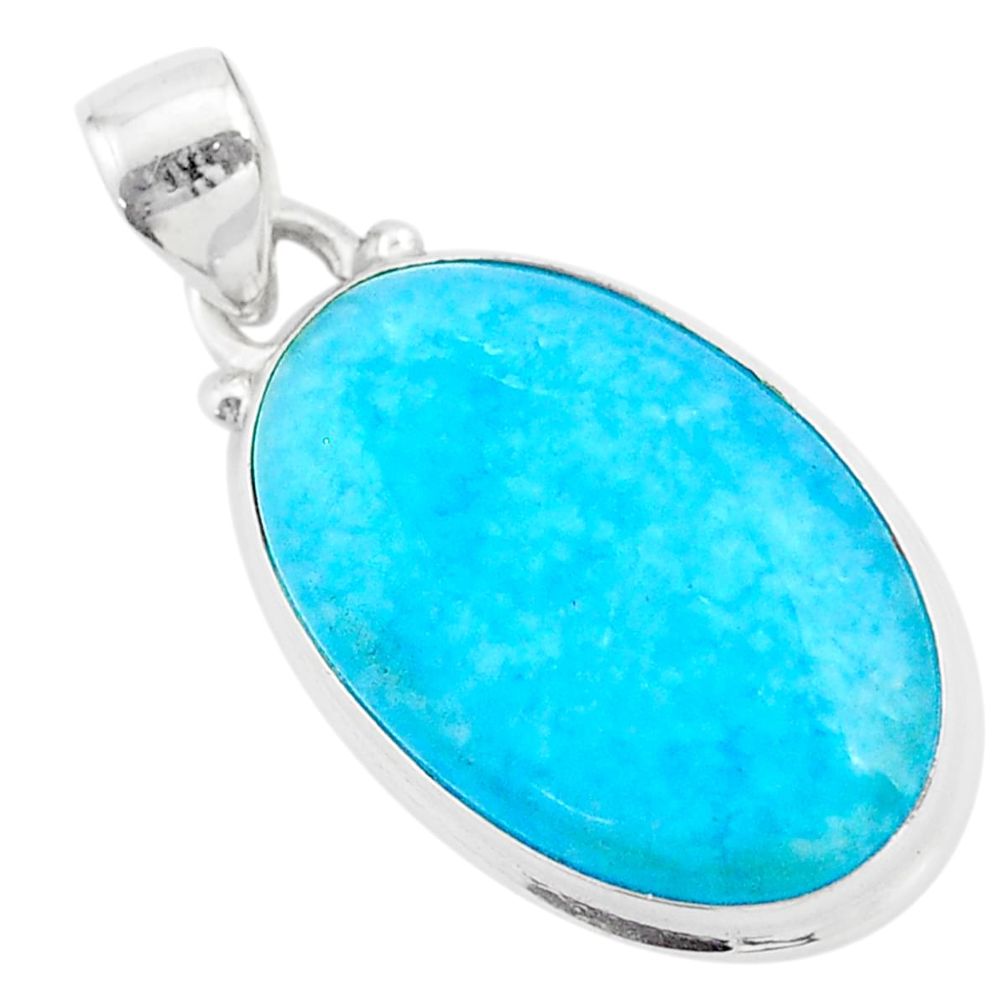 16.20cts blue smithsonite 925 sterling silver handmade pendant jewelry t42361