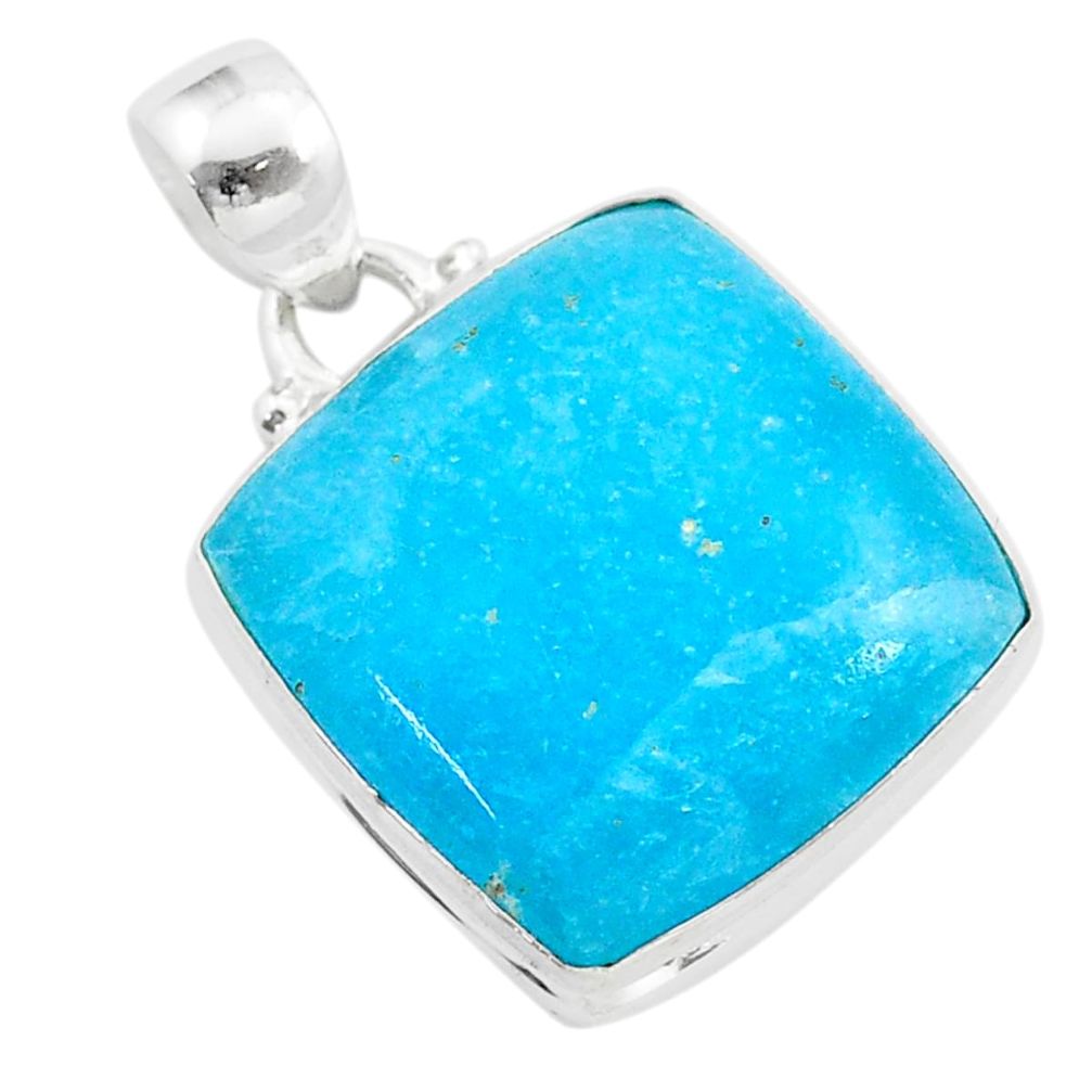 16.18cts blue smithsonite 925 sterling silver handmade pendant jewelry t42377