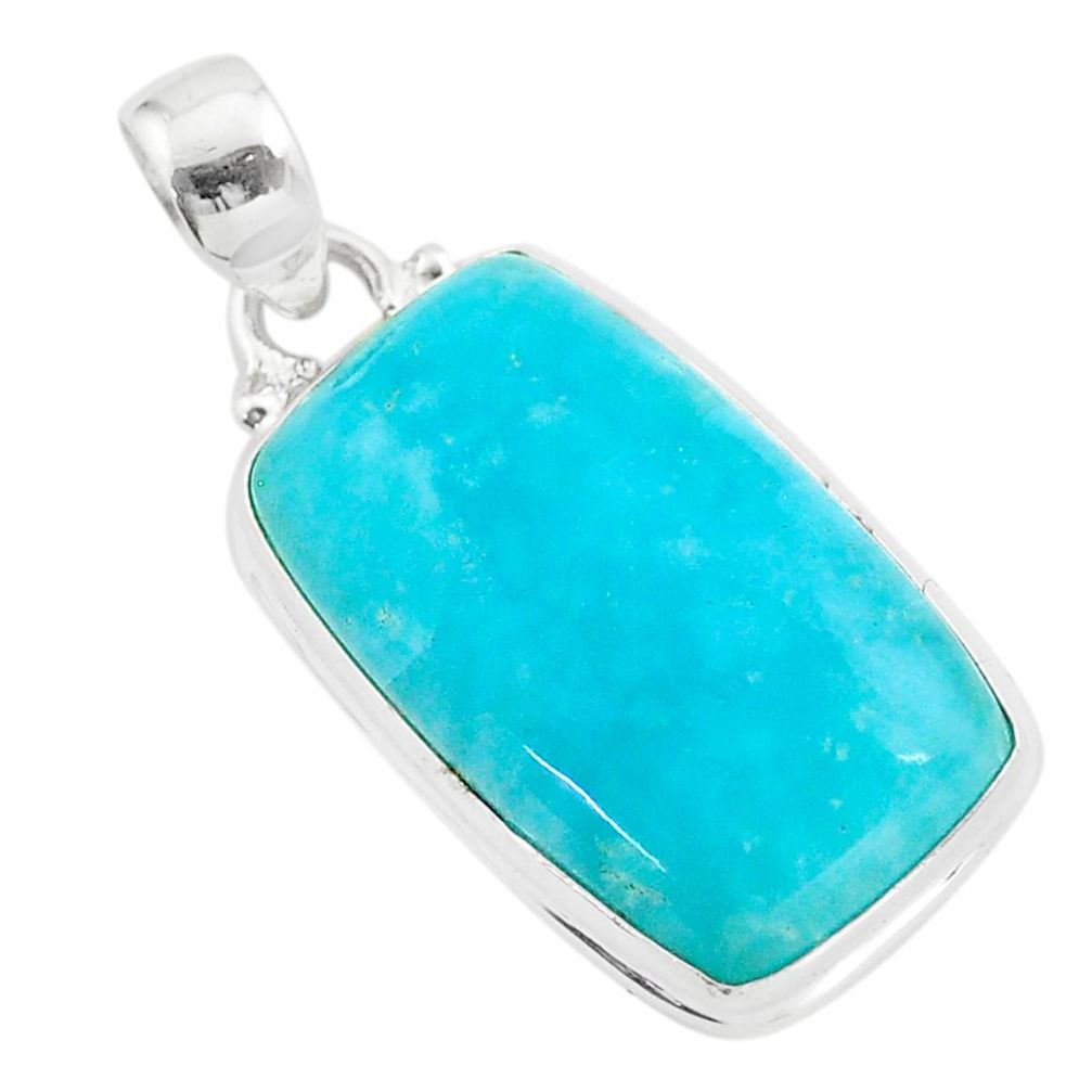 17.02cts blue smithsonite 925 sterling silver handmade pendant jewelry t42379