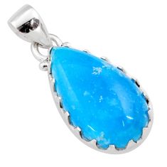 10.62cts blue smithsonite 925 sterling silver pendant jewelry t79081