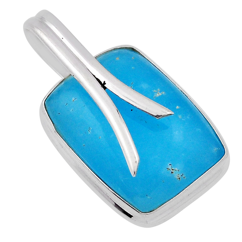 13.49cts blue smithsonite octagan 925 sterling silver pendant jewelry n31106