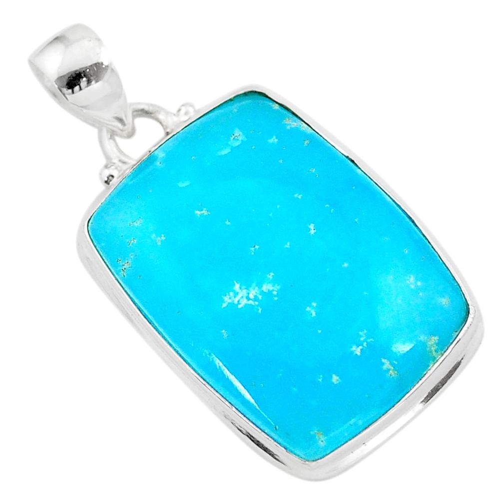 22.05cts blue smithsonite octagan 925 sterling silver pendant jewelry t42383