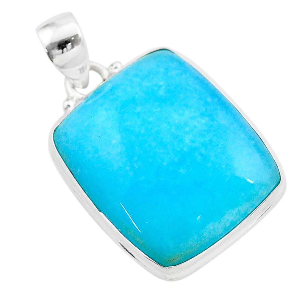 23.36cts blue smithsonite octagan 925 sterling silver pendant jewelry t42395