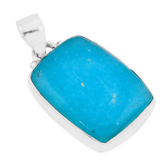 14.02cts blue smithsonite octagan 925 sterling silver pendant jewelry y61878