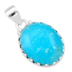 12.22cts blue smithsonite oval 925 sterling silver pendant jewelry t79098