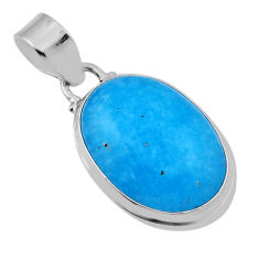 13.51cts blue smithsonite oval shape 925 sterling silver pendant jewelry n31212