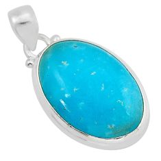 15.43cts blue smithsonite oval shape 925 sterling silver pendant jewelry y52421