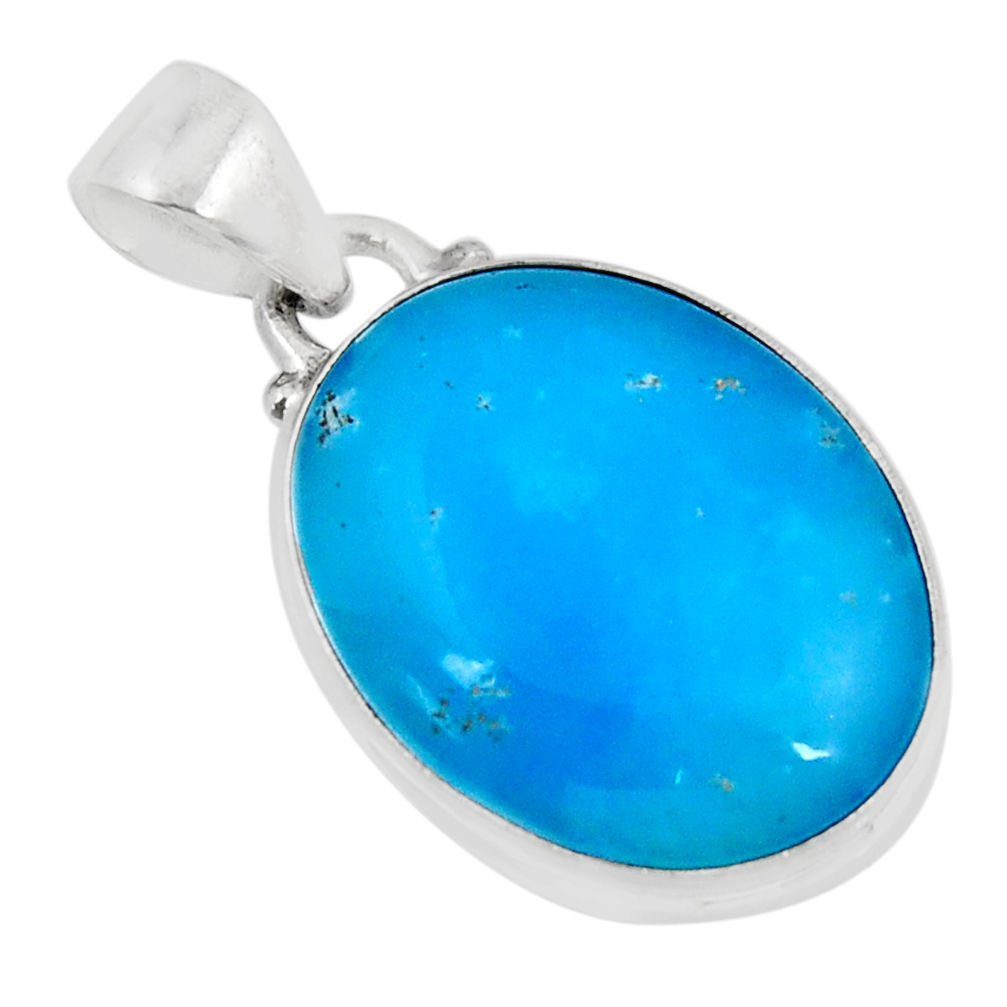 12.67cts blue smithsonite oval shape 925 sterling silver pendant jewelry y52914