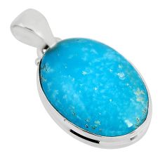 14.47cts blue smithsonite oval shape 925 sterling silver pendant jewelry y55512