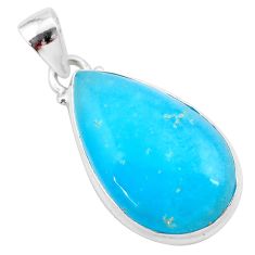 17.18cts blue smithsonite pear 925 sterling silver pendant jewelry t28753