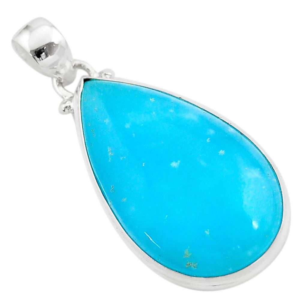 21.42cts blue smithsonite pear 925 sterling silver pendant jewelry t42389