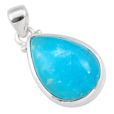 14.12cts blue smithsonite pear 925 sterling silver pendant jewelry t79093