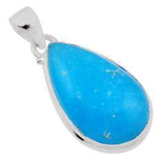 15.96cts blue smithsonite pear shape 925 sterling silver pendant jewelry n31112